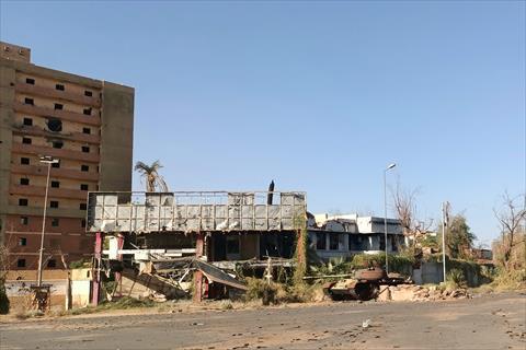 A picture shows destroyed tank in a southern neighbourhood of Khartoum on March 29, 2025, after the military recaptured the capital  (AFP photo)
